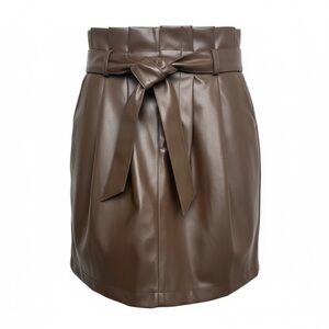 Kendall + Kylie faux leather‎ brown mini skirt Y2K moto 90s retro size S